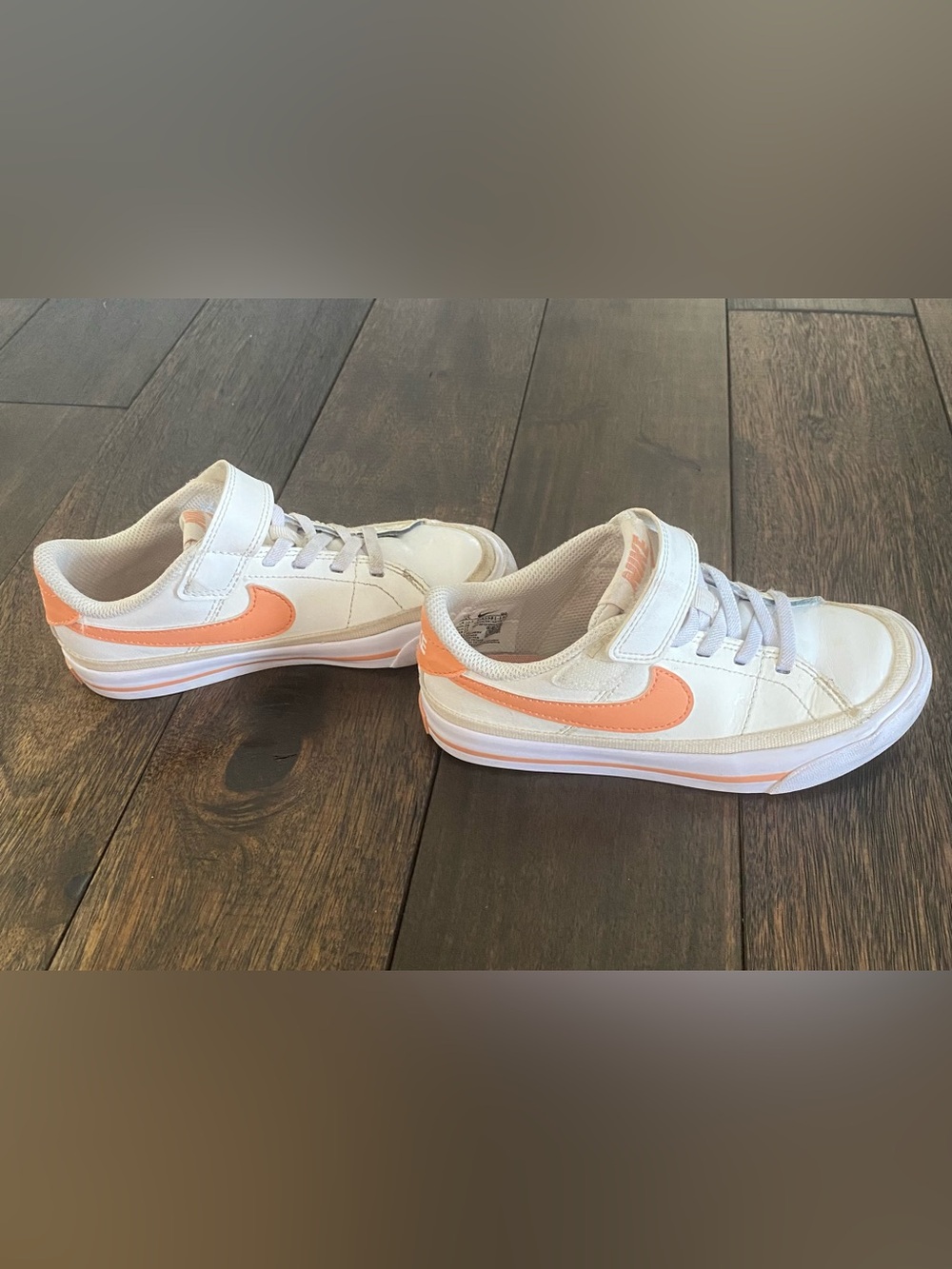 Nike White & Peach Low-Top Kids' Sneakers
